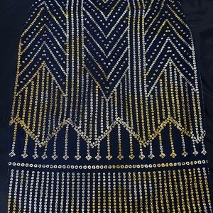 LuLaRoe Pencil Skirt - Navy and Gold Pattern